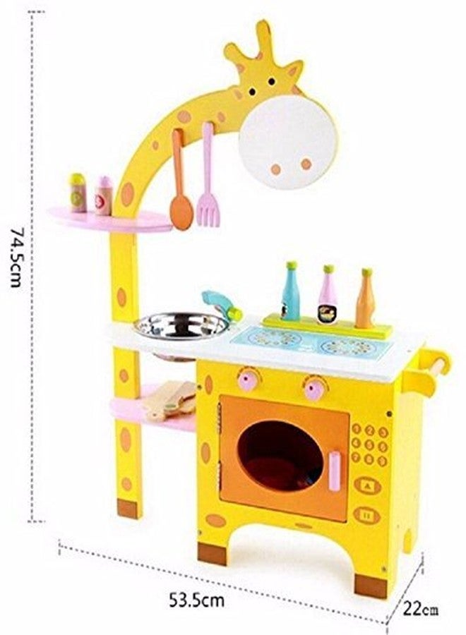 Grizzly® Giraffe Kitchen Pretend Play Learning Set Educational Toy Cooking Set with Multiple Accessories for Kids - Image 5